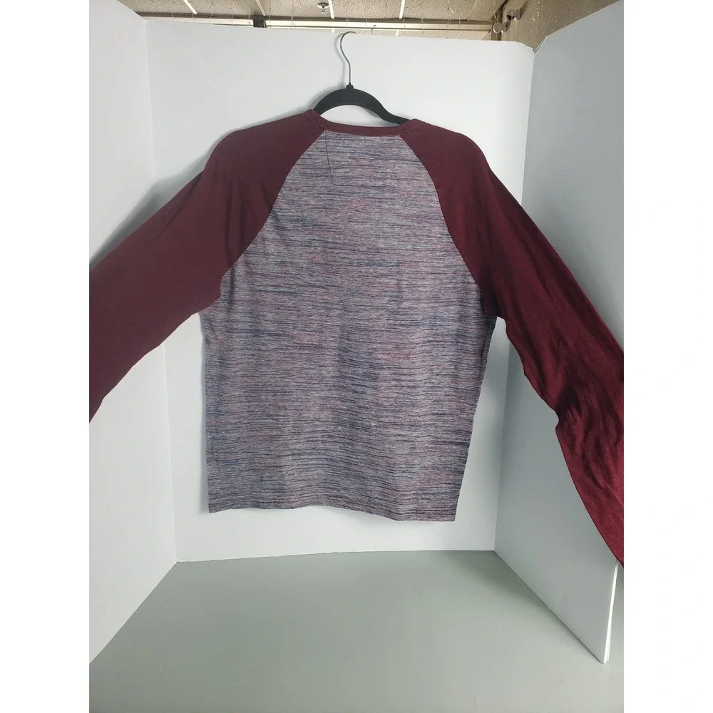 Banana Republic Vintage Tee Mens Medium‎ Long Sleeve Burgundy Space Dye Shirt
